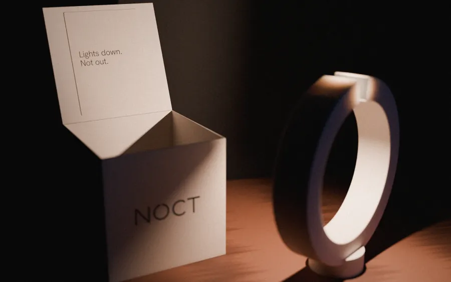 NOCT concept identity: printed packaging and the lamp